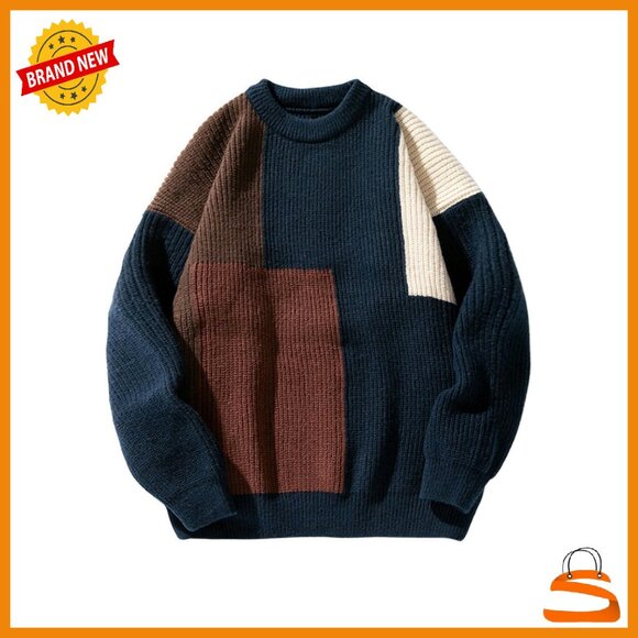 Oversized Cable Knit Sweater Unisex Long Sleeve Pullover Streetwear
